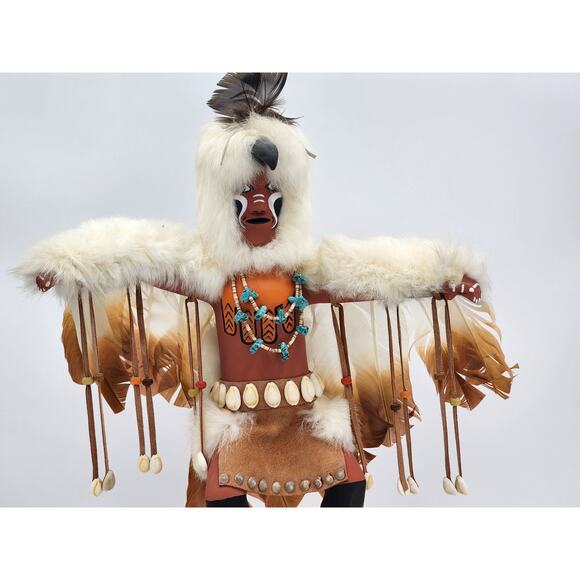 Kachina Eagle Dance Figurine Native American Art Signed IMSB Southwestern 17" - Picture 13 of 16